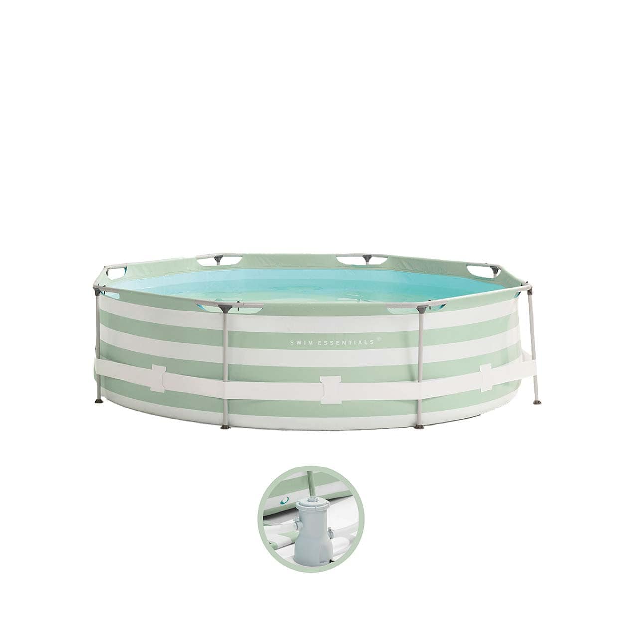 piscina-305x76 cm-verde-bianco-con-accessori-nuotare-essenziali-7