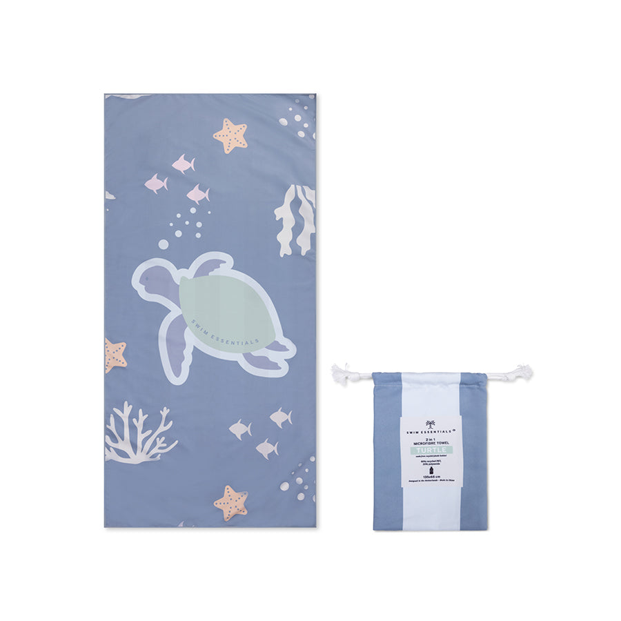 Coral Bliss | Asciugamano in microfibra blu 135 x 65 cm-1