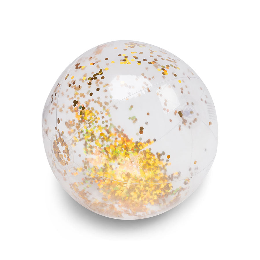 Glitter | Pallone gonfiabile trasparente dorato Ø 51 cm