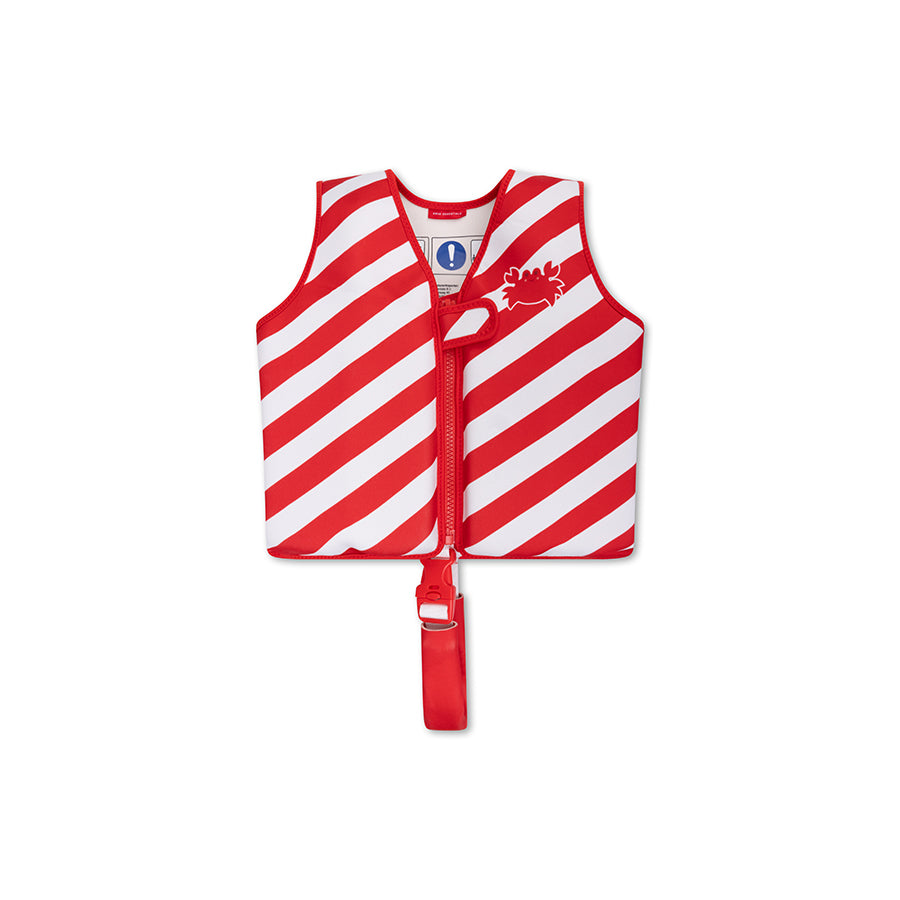 Crabby | Giubbotto Salvagente Rosso/Bianco a Righe 3-6 anni