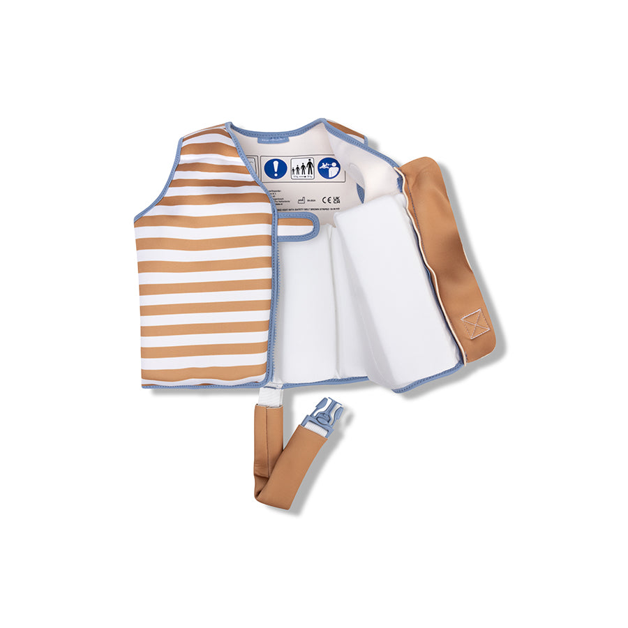 Softlines | Giubbotto Salvagente a Righe Marrone/Bianco 3-6 anni