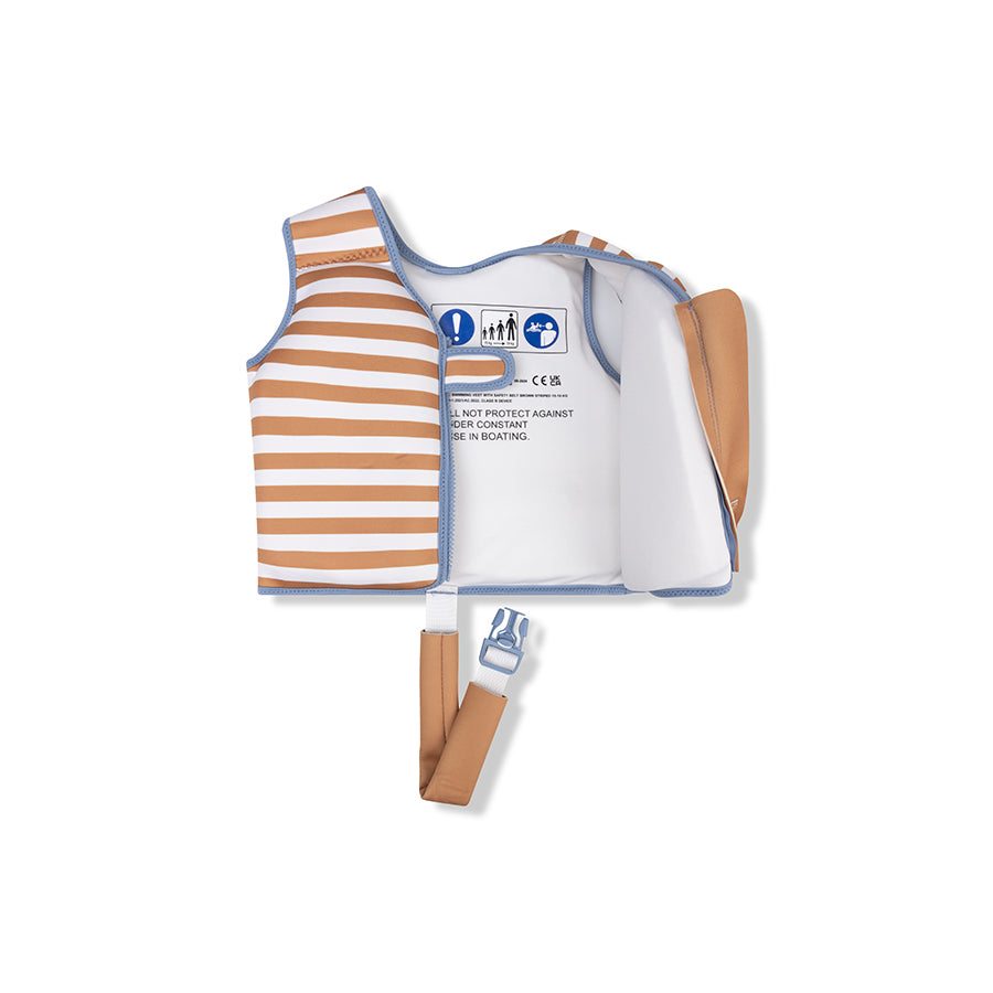 Softlines | Giubbotto Salvagente a Righe Marrone/Bianco 2-3 anni