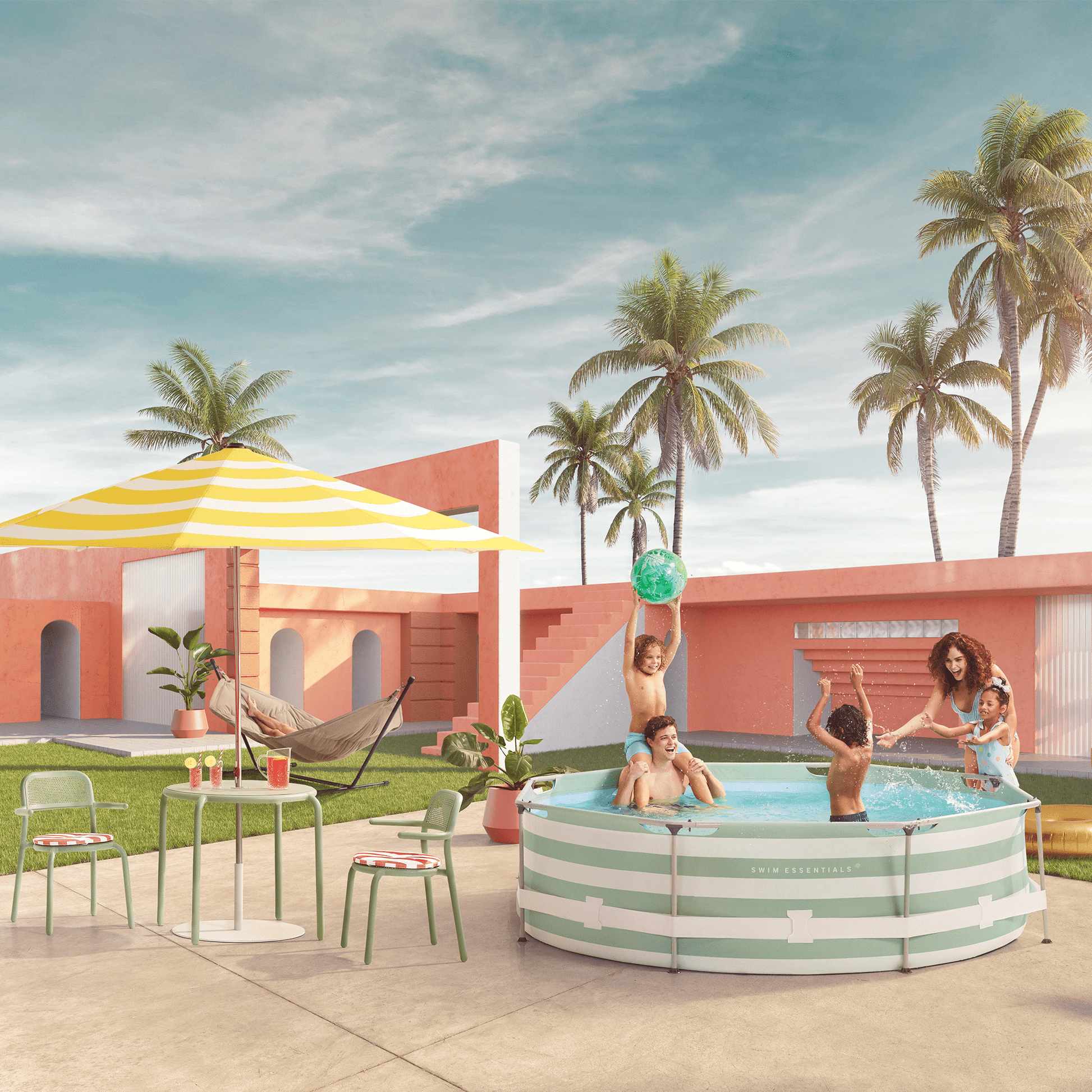 piscina-305x76 cm-verde-bianco-con-accessori-nuotare-essenziali-6